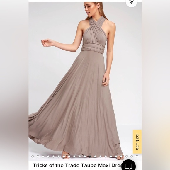 Lulus Tricks of the Trade Taupe Champagne Maxi Multi-Wear Wrap Dress - Picture 5 of 12